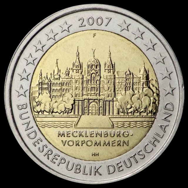 Imagen orientativa: 2 euros Alemania 2007, Mecklemburgo-Pomerania Occidental (castillo de Schwerin)