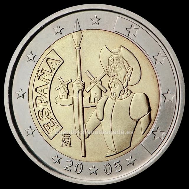 Imagen orientativa: 2 euros España 2005 Don Quijote (IV centenario)