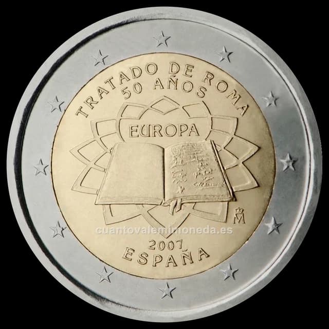 Imagen orientativa: 2 euros España 2007 Tratado de Roma (50 años)