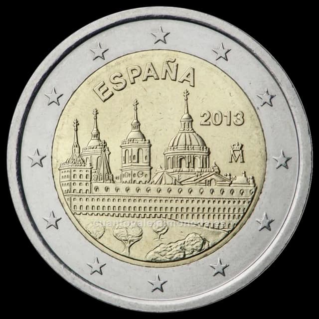 Imagen orientativa: 2 euros España 2013 Monasterio de El Escorial, versión proof