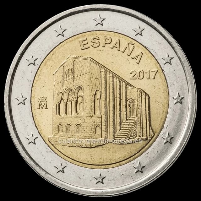 Imagen orientativa: 2 euros España 2017 Santa María del Naranco (Asturias), versión proof