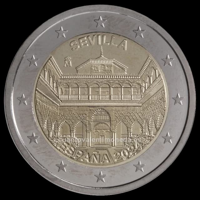 Imagen orientativa: 2 euros España 2024 Catedral, Alcázar y Archivo de Indias de Sevilla