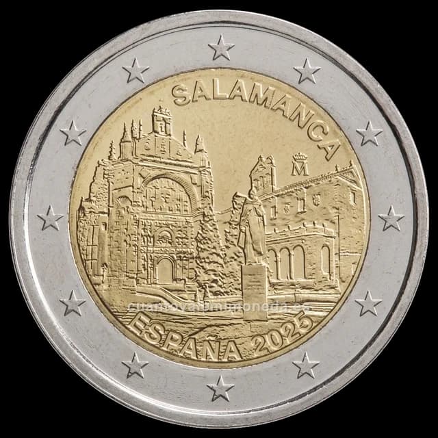 Imagen orientativa: 2 euros España 2025 Salamanca proof, edición de la Convención Numismática de Madrid
