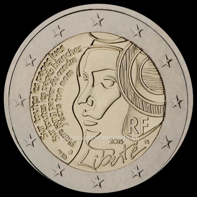 Imagen orientativa: 2 euros Francia 2015, 225 años de la Fiesta de la Federación