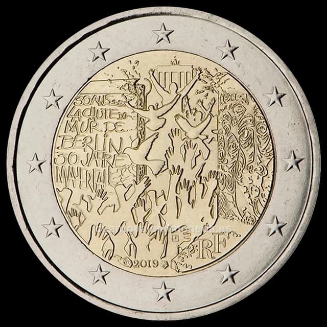 Imagen orientativa: 2 euros Francia 2019, 30 años de la caída del Muro de Berlín