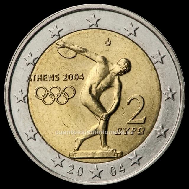 Imagen orientativa: 2 euros Grecia 2004, Juegos Olímpicos de Atenas