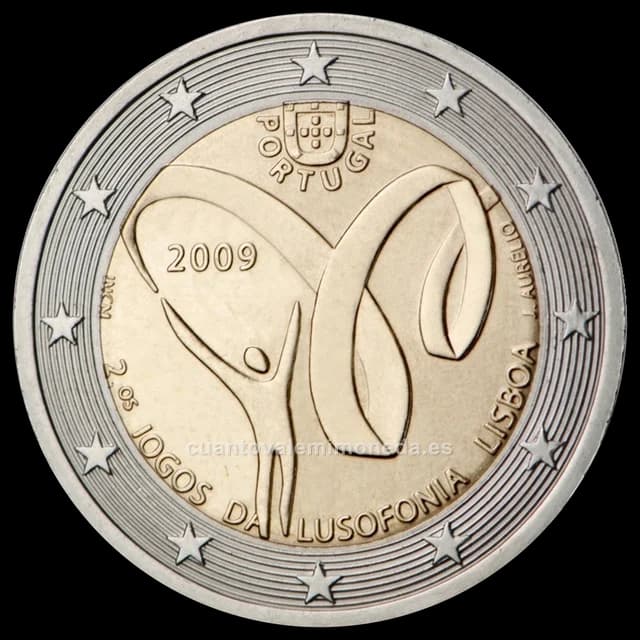 Imagen orientativa: 2 euros Portugal 2009, II Juegos de la Lusofonía (Lisboa)
