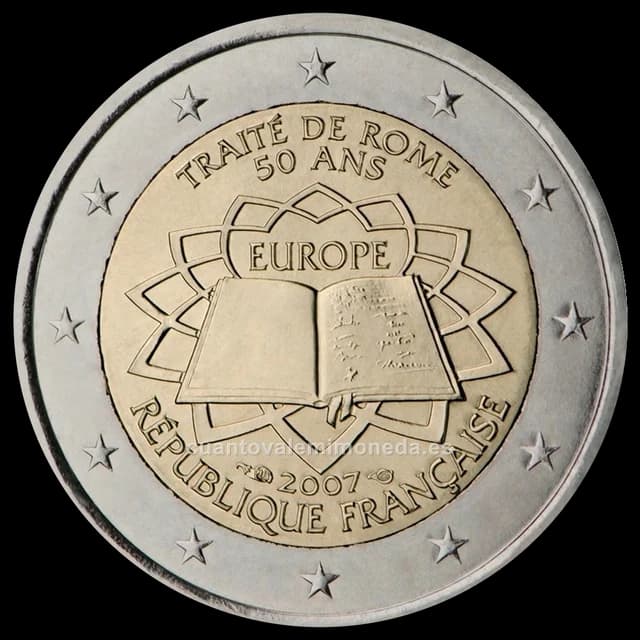 Imagen orientativa: 2 euros 2007, 50 años del Tratado de Roma (emisión conjunta de 13 países)