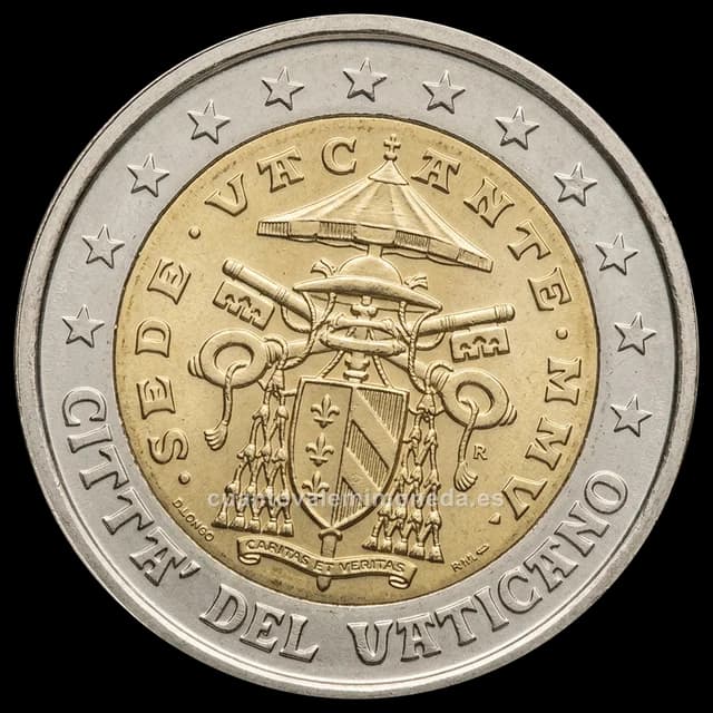 Imagen orientativa: 2 euros Vaticano 2005 Sede Vacante