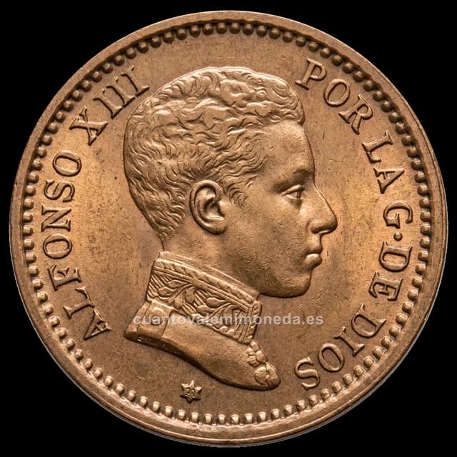 Imagen orientativa: 2 céntimos 1904-1905 Alfonso XIII (bronce), SMV