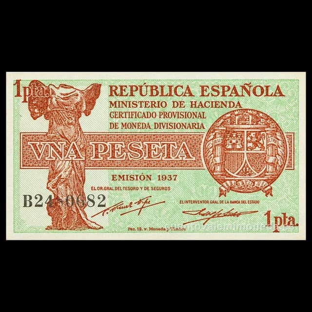Imagen orientativa: Billete de 1 peseta 1937 (República)