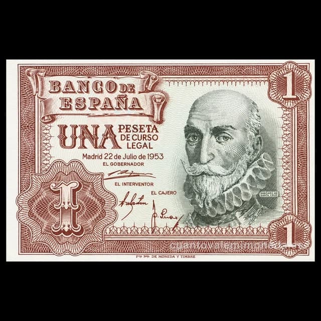 Imagen orientativa: Billete de 1 peseta 1953 (Marqués de Santa Cruz)