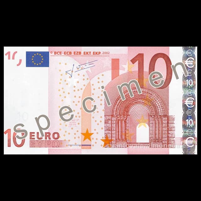Imagen orientativa: Billete de 10 euros (primera serie, 2002)