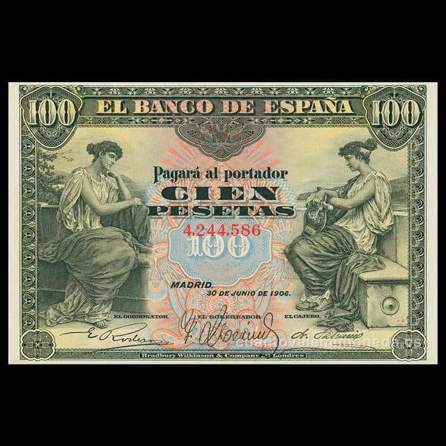 Imagen orientativa: Billete de 100 pesetas 1906