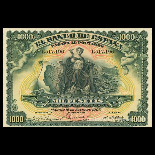 Imagen orientativa: Billete de 1.000 pesetas 1907 (Palacio Real)