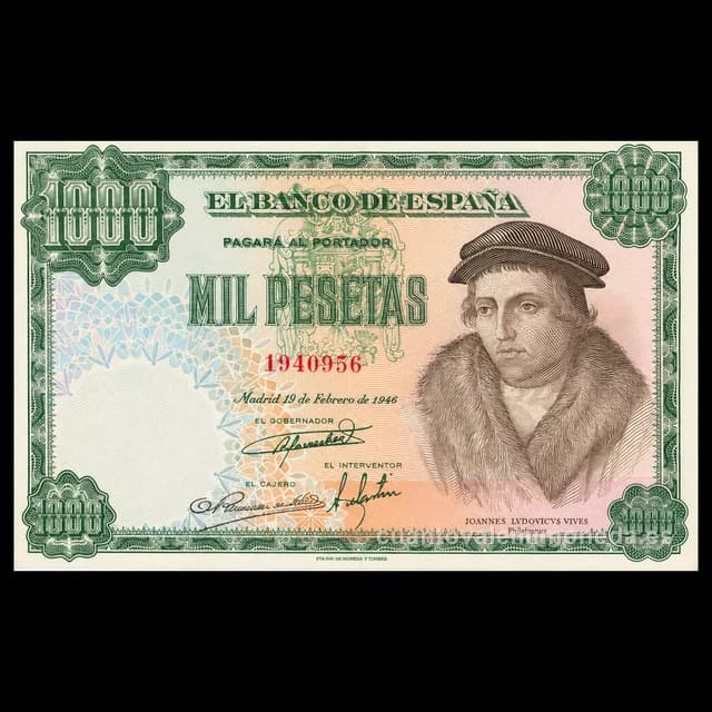Imagen orientativa: Billete de 1.000 pesetas 1946 (Luis Vives)