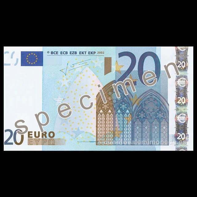 Imagen orientativa: Billete de 20 euros (primera serie, 2002)