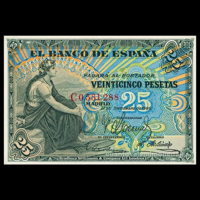 Imagen orientativa: Billete de 25 pesetas 1906