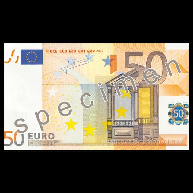 Imagen orientativa: Billete de 50 euros (primera serie, 2002)