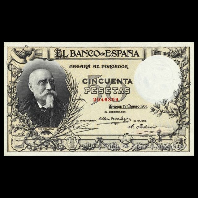 Imagen orientativa: Billete de 50 pesetas 1905 (Echegaray)