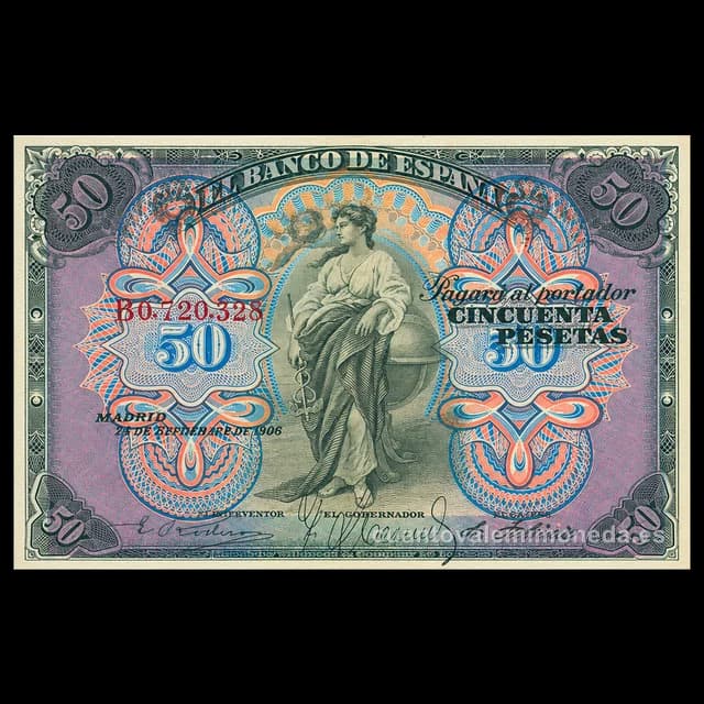Imagen orientativa: Billete de 50 pesetas 1906