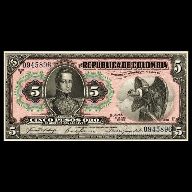 Imagen orientativa: Billete de 5 pesos plata 1915 resellado en 1931 «Certificado de Plata»