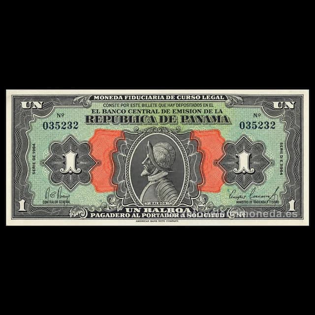 Imagen orientativa: Billete de 1 balboa Panamá 1941, emisión de Arnulfo Arias