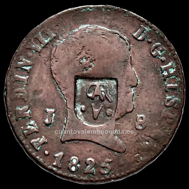 Imagen orientativa: Contramarca carlista sobre 8 maravedís (Primera Guerra Carlista, 1833-1840)