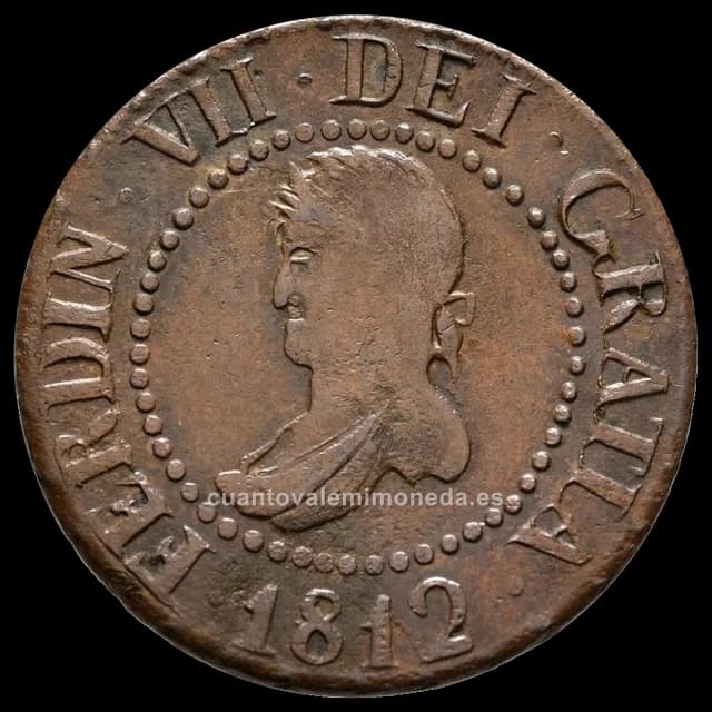 Imagen orientativa: 12 dineros de Mallorca, Fernando VII (1812)