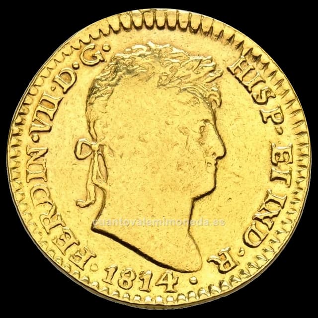 Imagen orientativa: 1 escudo de oro de Fernando VII (1808-1820)