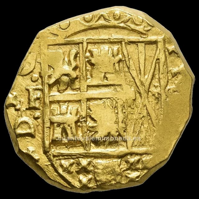 Imagen orientativa: 2 escudos de oro de Felipe V, cecas americanas (macuquinas)