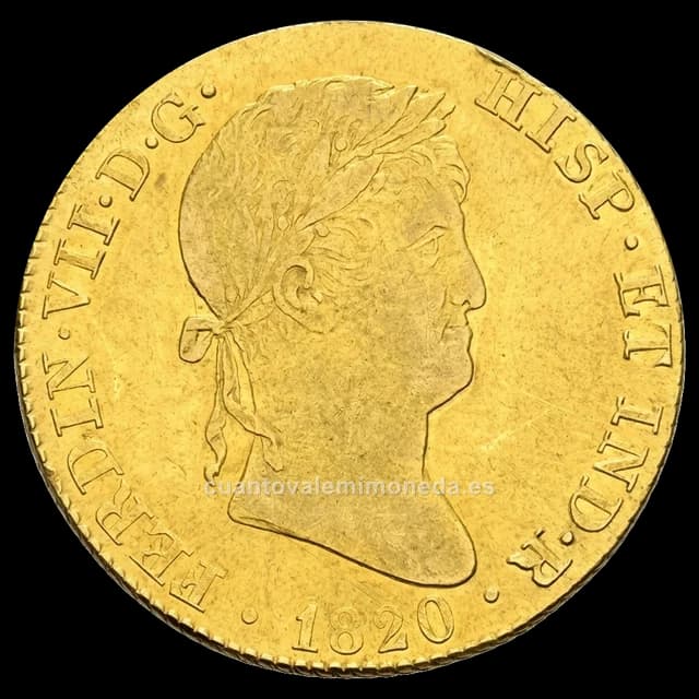 Imagen orientativa: 4 escudos (media onza) de oro de Fernando VII, Madrid (1814-1824)