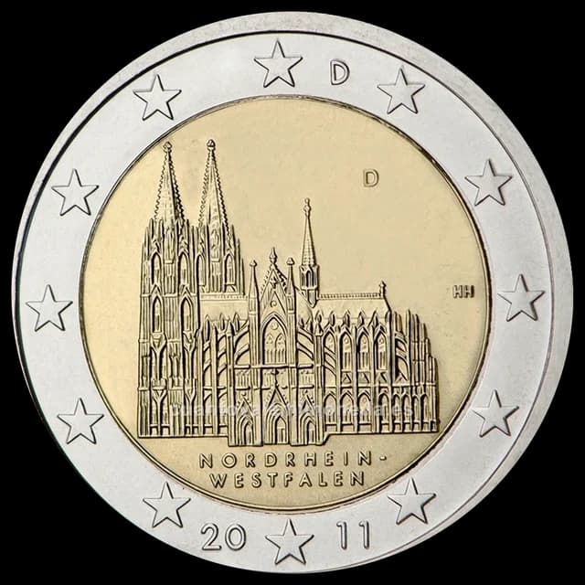 Imagen orientativa: 2 euros Alemania 2011, Renania del Norte-Westfalia (catedral de Colonia)