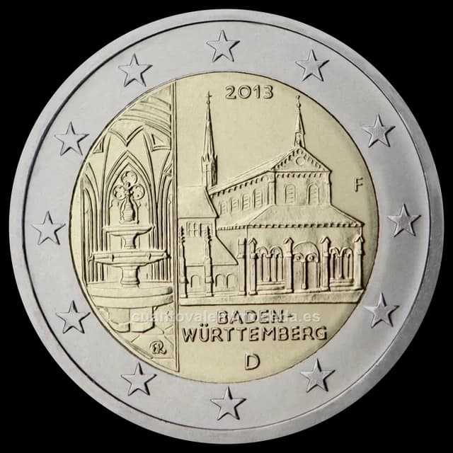 Imagen orientativa: 2 euros Alemania 2013, Baden-Wurtemberg (monasterio de Maulbronn)