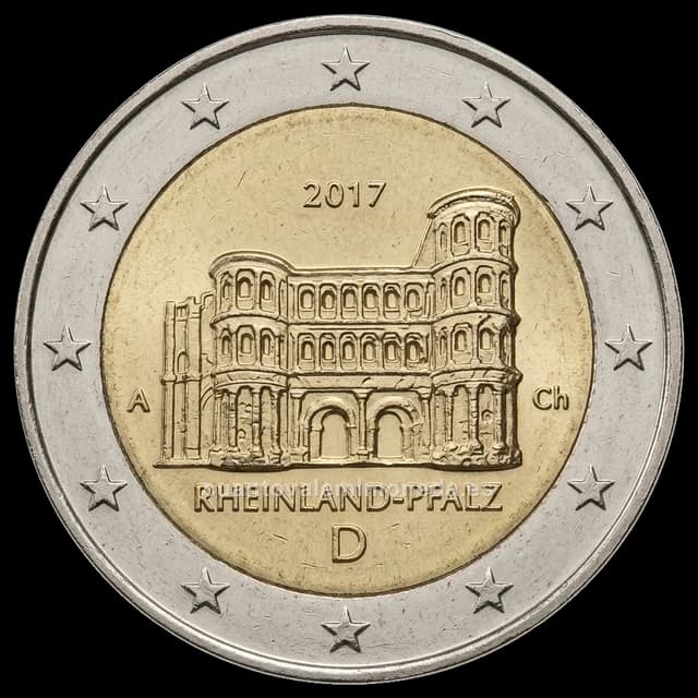 Imagen orientativa: 2 euros Alemania 2017, Renania-Palatinado (Porta Nigra de Tréveris)