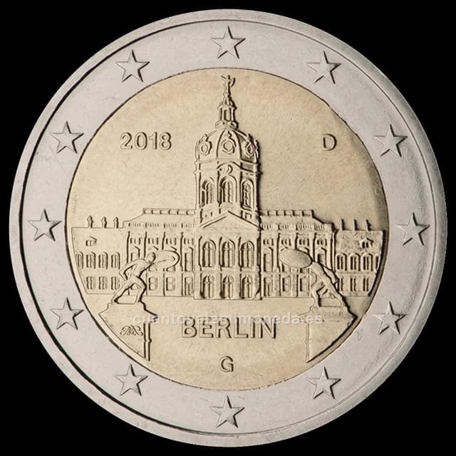 Imagen orientativa: 2 euros Alemania 2018, Berlín (palacio de Charlottenburg)