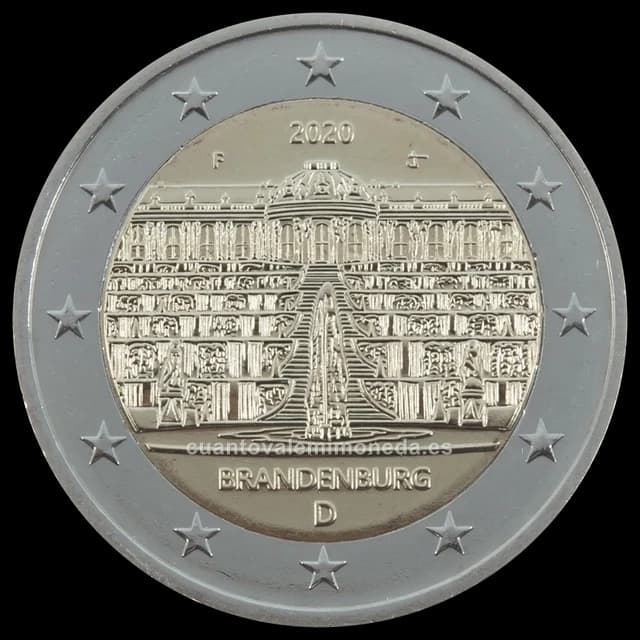 Imagen orientativa: 2 euros Alemania 2020, Brandeburgo (palacio de Sanssouci)
