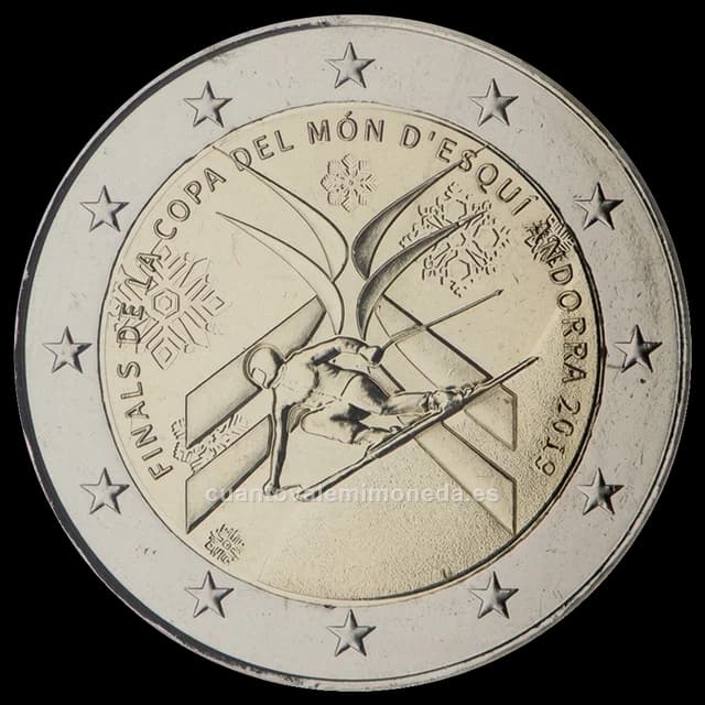 Imagen orientativa: 2 euros Andorra 2019, finales de la Copa del Mundo de esquí alpino