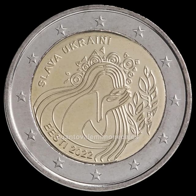 Imagen orientativa: 2 euros Estonia 2022, Ucrania y libertad («Slava Ukraini»)