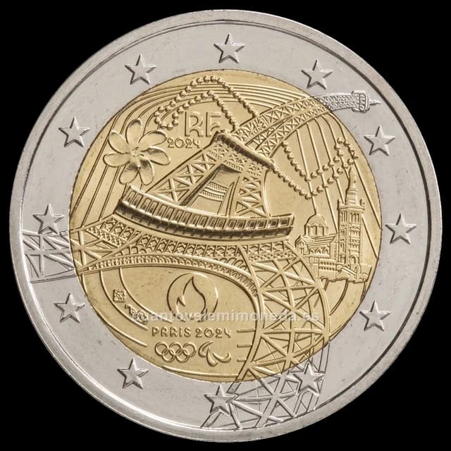 Imagen orientativa: 2 euros Francia 2024, Juegos Olímpicos y Paralímpicos de París