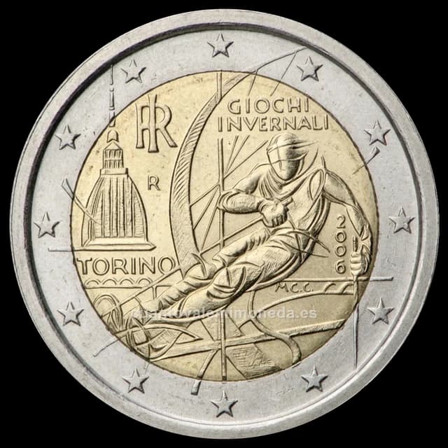 Imagen orientativa: 2 euros Italia 2006, Juegos Olímpicos de Invierno de Turín