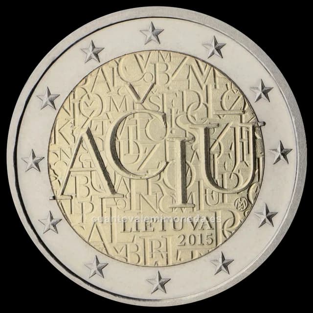 Imagen orientativa: 2 euros Lituania 2015, la lengua lituana