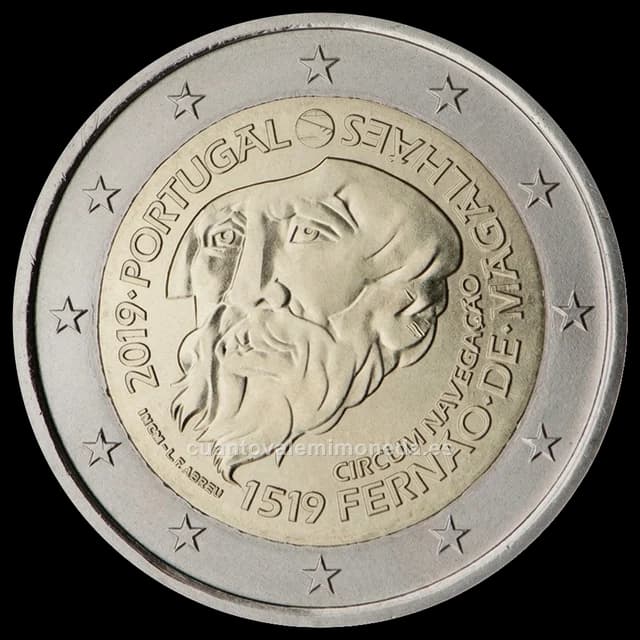 Imagen orientativa: 2 euros Portugal 2019, 500 años de la vuelta al mundo de Magallanes