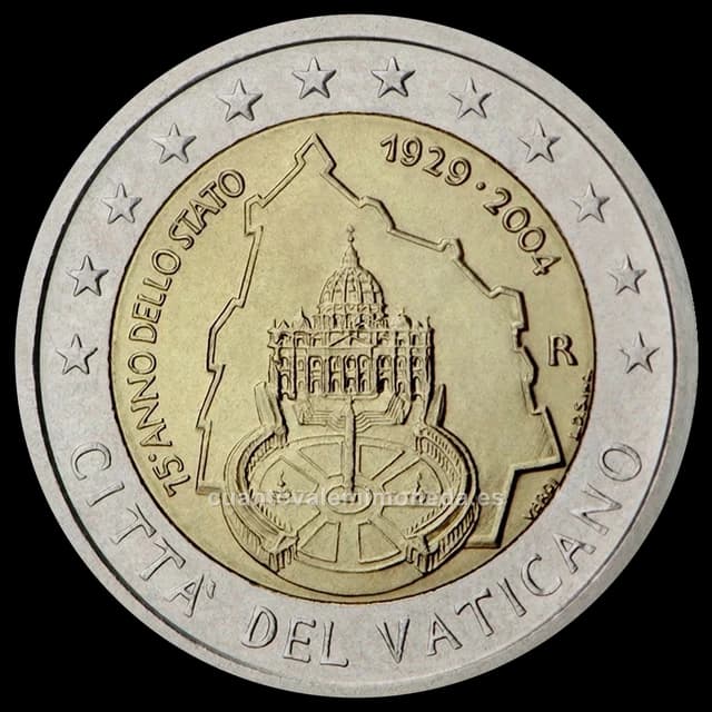 Imagen orientativa: 2 euros Vaticano 2004, 75 años del Estado de la Ciudad del Vaticano