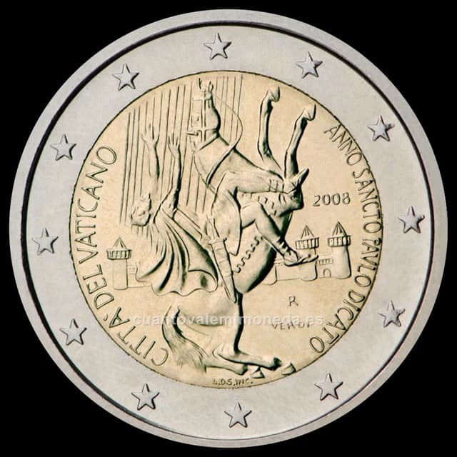 Imagen orientativa: 2 euros Vaticano 2008, Año Paulino