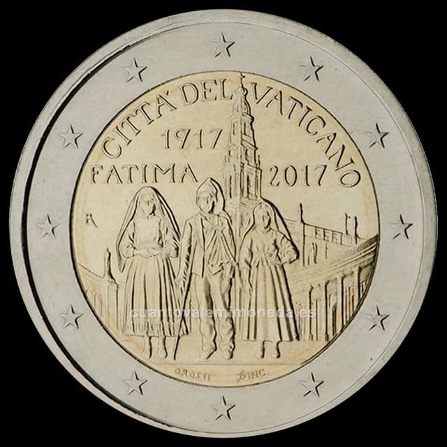 Imagen orientativa: 2 euros Vaticano 2017, centenario de las apariciones de Fátima