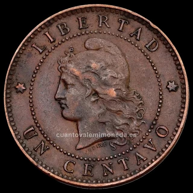 Imagen orientativa: 1 centavo 1882 (fecha escasa)