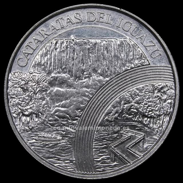 Imagen orientativa: 2 pesos 2017 «Cataratas del Iguazú» (no emitida)
