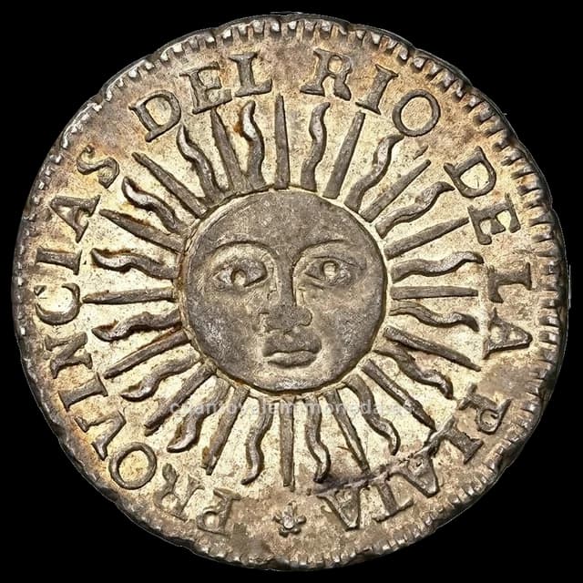 Imagen orientativa: ½ real 1813-1815 Provincias del Río de la Plata (Potosí)