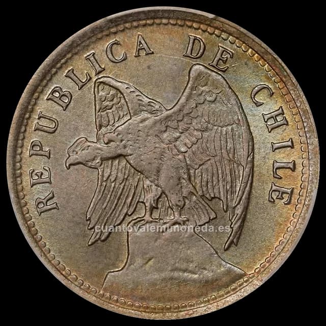 Imagen orientativa: 20 centavos Chile 1920-1941 de cuproníquel (cóndor)